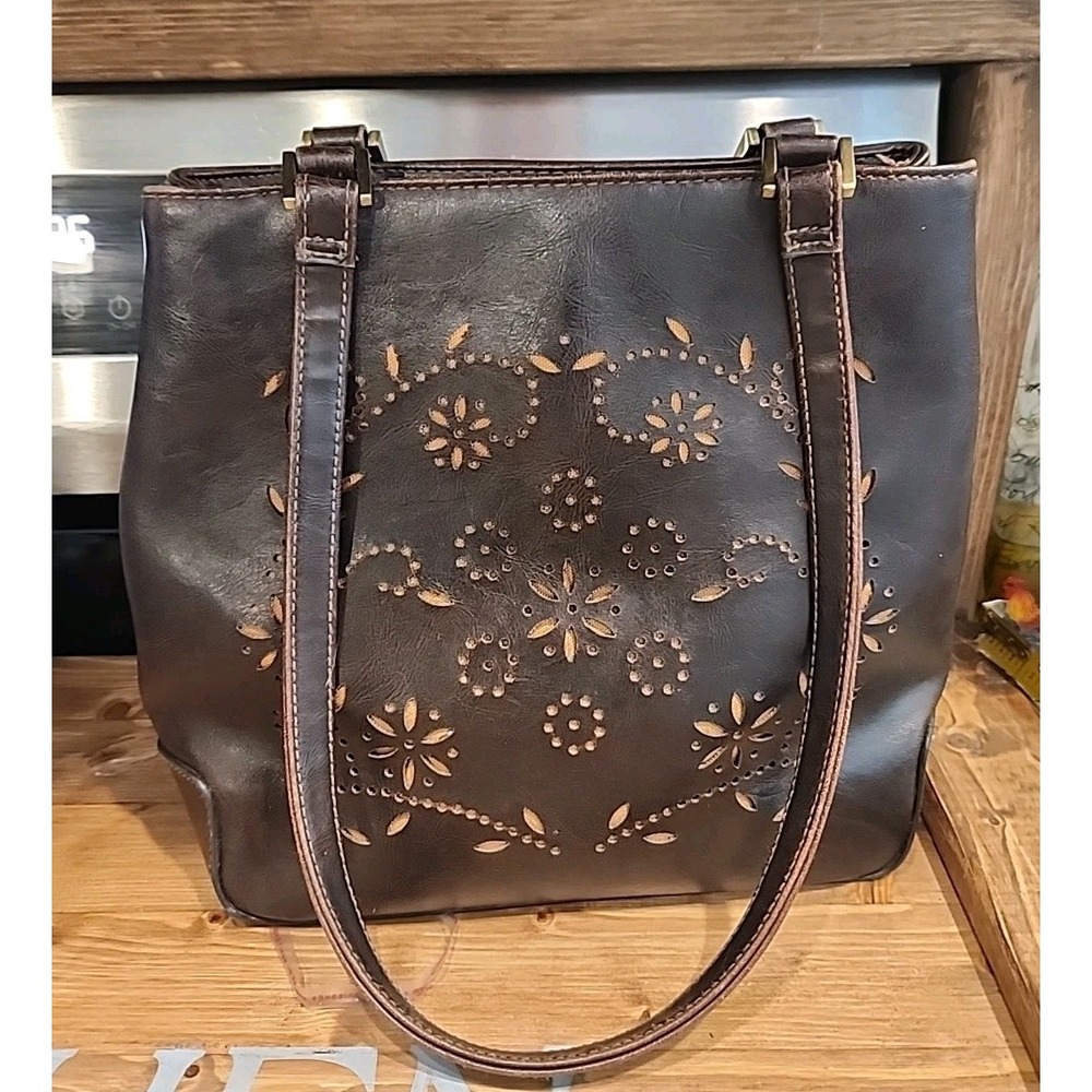 Smartlyte Brown Vegan‎ Leather Satchel Tote Shoulder Purse